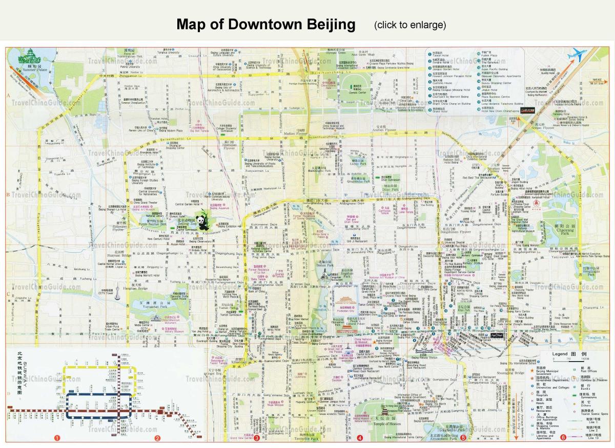 Peking vyhlídkové mapě