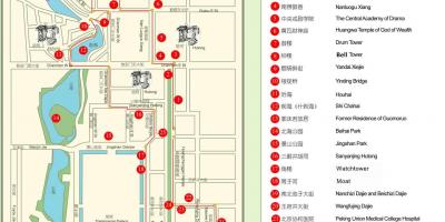 Mapa Pekingu hutong