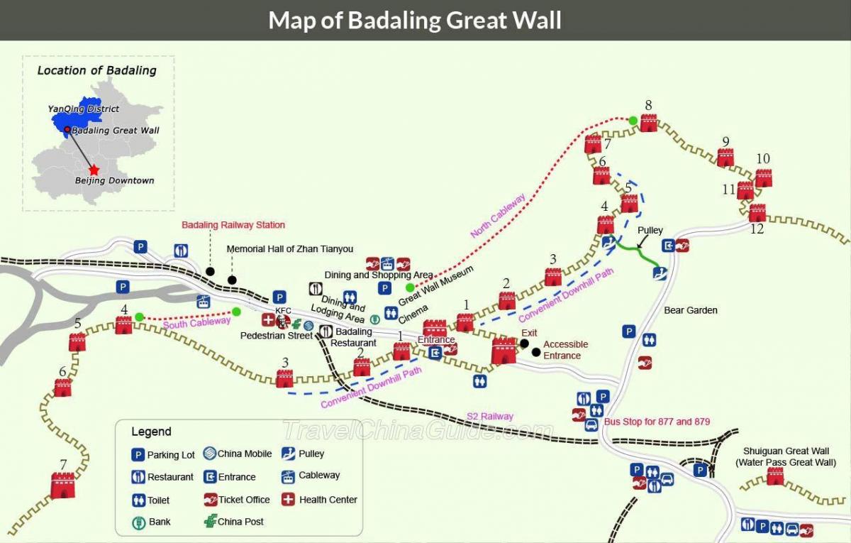 Peking velká čínská zeď mapa