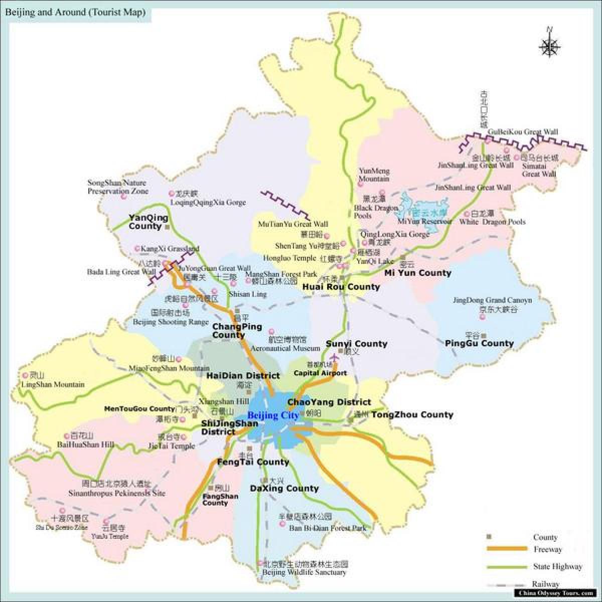 mapa Pekingu oblasti