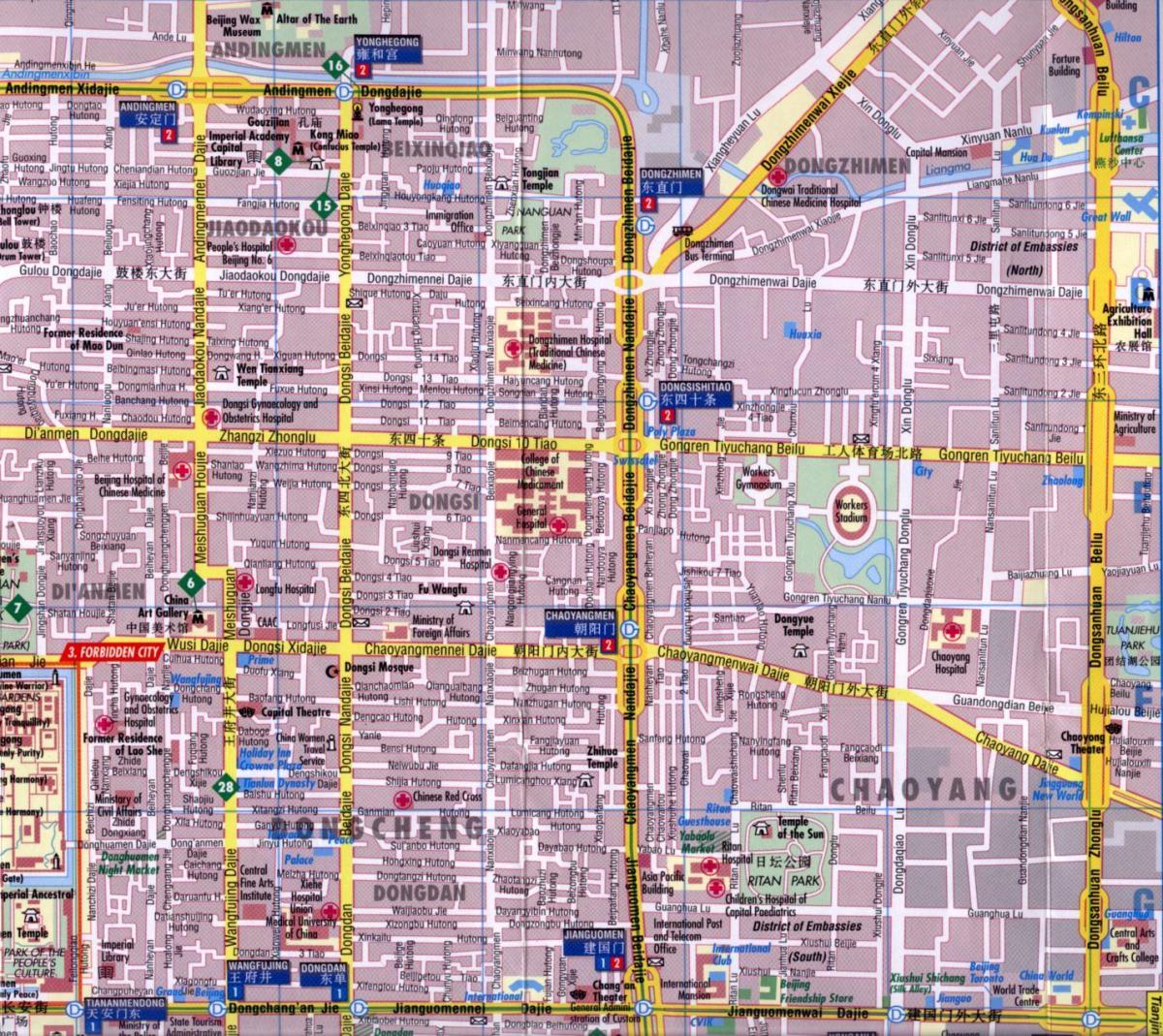 chaoyang district Peking mapě