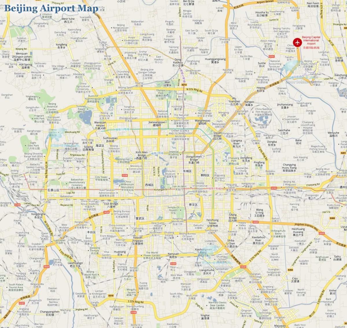 Beijing capital airport mapě