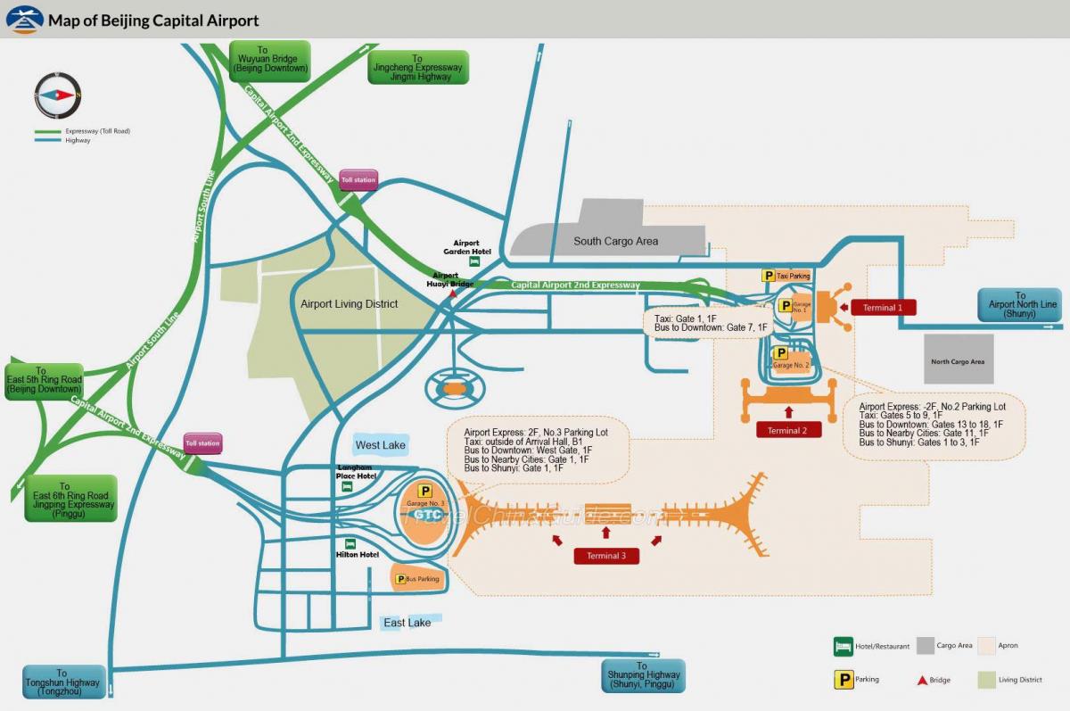 Peking mapu terminálu letiště