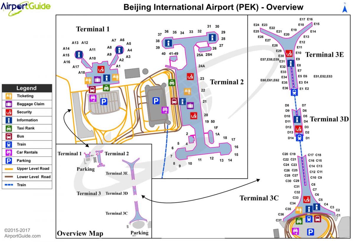 Peking mezinárodní letiště terminál 3 mapa