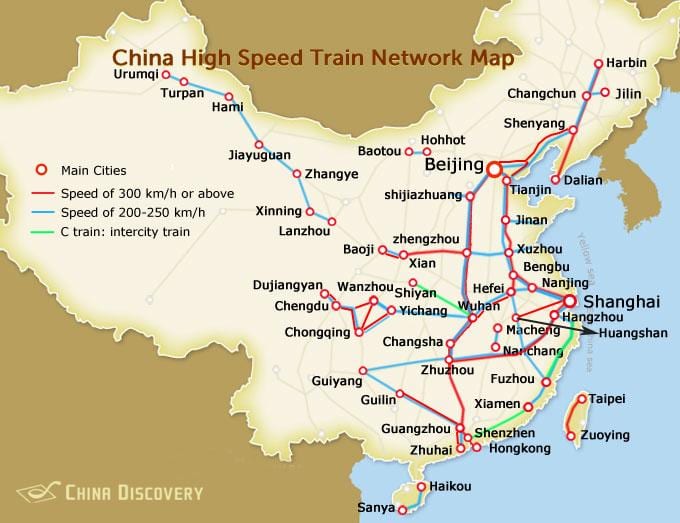 shanghai train mapě