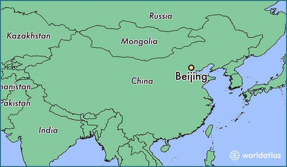 Peking Čína mapa světa