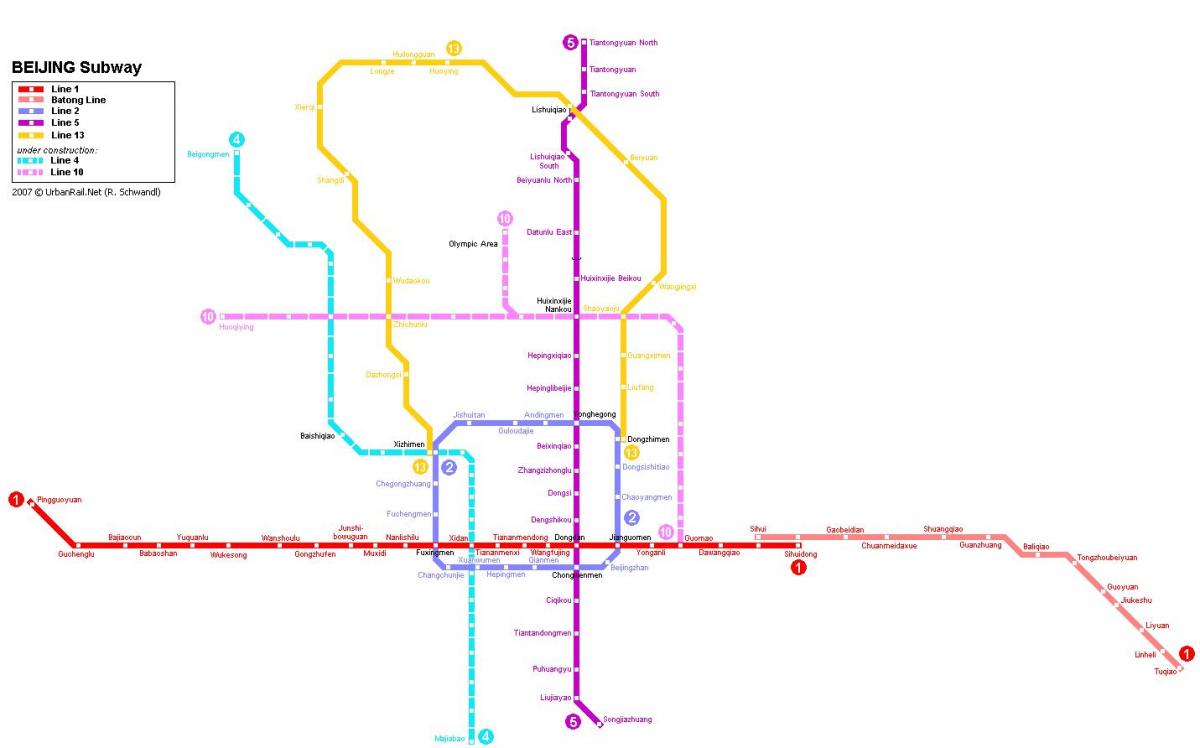 mapa Pekingu podzemní město