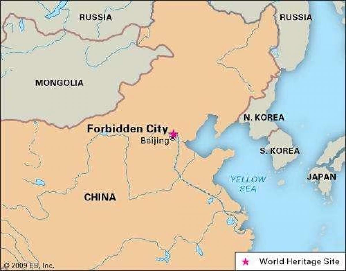 zakázané město, Čína mapě