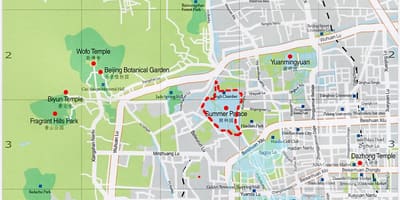Mapa letní palác v Pekingu