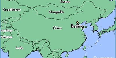 Peking Čína mapa světa