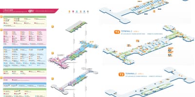Peking letiště terminál 2 mapa