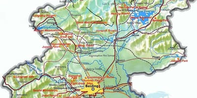 Mapa Pekingu topografické