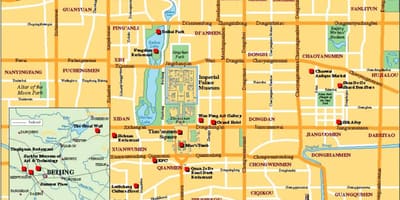Turistická mapa města Pekingu